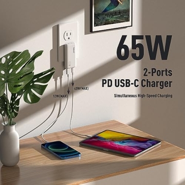 Ultra Thin 65W USB C Charger for Travel and Devices
