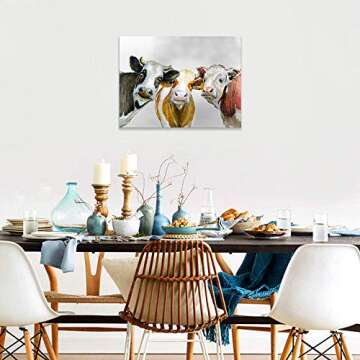 Funny Cow Wall Art for Modern Rustic Decor