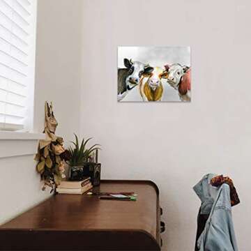 Funny Cow Wall Art for Modern Rustic Decor