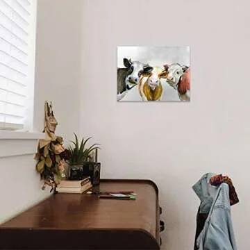 Funny Cow Wall Art for Modern Rustic Decor
