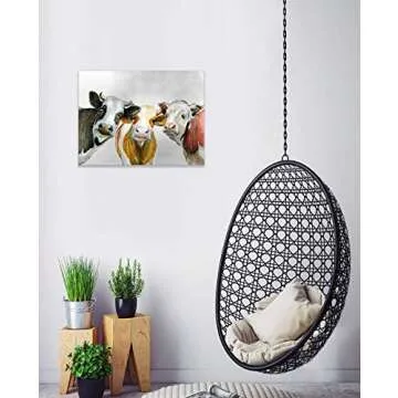 Funny Cow Wall Art for Modern Rustic Decor