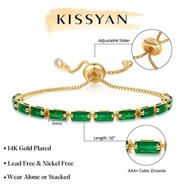 KissYan Tennis Bracelet for Women Adjustable and Stylish