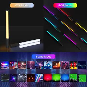 ULANZI VL119 Handheld Light Wand, 360° RGB LED Video Light Stick for Photography, 2600mAh Rechargea...