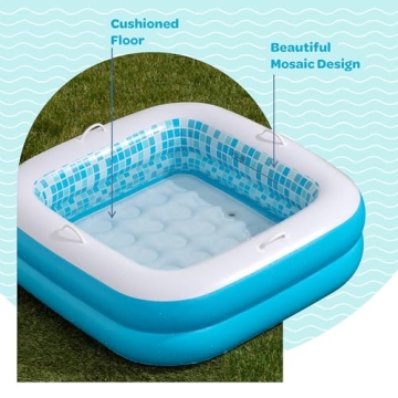 Inflatable Baby Pool with Cushioned Floor & Grip Handles