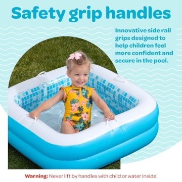 Inflatable Baby Pool with Cushioned Floor & Grip Handles