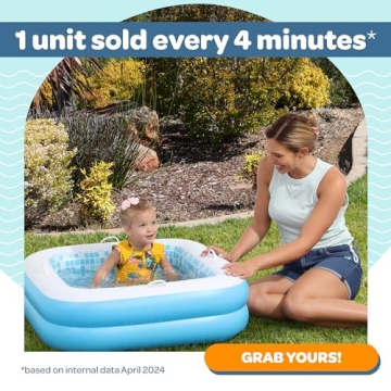 Inflatable Baby Pool with Cushioned Floor & Grip Handles