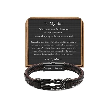 JoycuFF Fathers Day Birthday Gifts for Son Bracelet from Mom