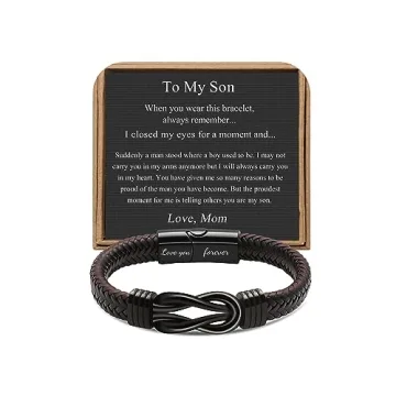 JoycuFF Fathers Day Birthday Gifts for Son Bracelet from Mom