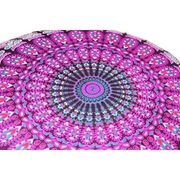 ANJANIYA 32" Peacock Mandala Floor Pillow Cover