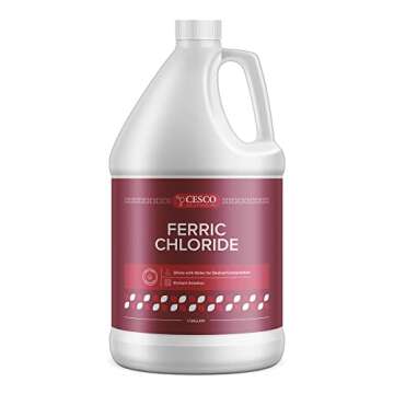 Cesco Solutions Ferric Chloride – 1 Gallon High Concentration Chloride Solution – Wide Applications – Ideal as Etchant Solution, Jewelry Making, Coagulant for Water Treatment
