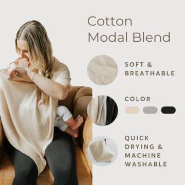 Toci Breathable Nursing Cover Up for Breastfeeding – Privacy Nursing Covers, Newborn Essentials Mu...