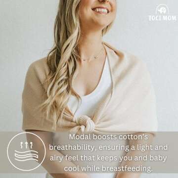 Toci Breathable Nursing Cover Up for Breastfeeding – Privacy Nursing Covers, Newborn Essentials Must-Haves, Soft and Stylish Multi-Use Baby Car Seat Cover