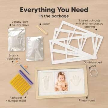 Baby Hand and Footprint Kit - Baby Footprint Kit, Newborn Keepsake Frame, Baby Handprint Kit, Person...