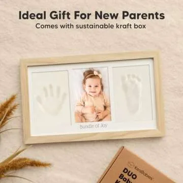 Baby Hand and Footprint Kit - Baby Footprint Kit, Newborn Keepsake Frame, Baby Handprint Kit, Personalized Baby Gifts, Nursery Decor, Baby Shower Gifts for Girls Boys(Ash Wood)