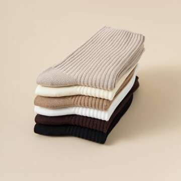 Digoon 6 Pairs of Comfortable Cotton Cute Crew Socks for Women, Long Socks Socks for Girls and Students (Multicolor-1)