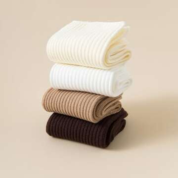 Digoon 6 Pairs of Comfortable Cotton Cute Crew Socks for Women, Long Socks Socks for Girls and Students (Multicolor-1)