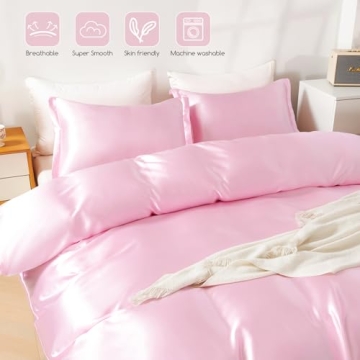 HOdo Home Satin Duvet Cover King Size Soft and Elegant