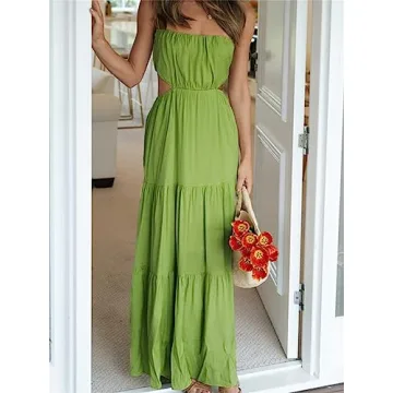 Stylish Sunloudy Spaghetti Strap Maxi Dress for Women