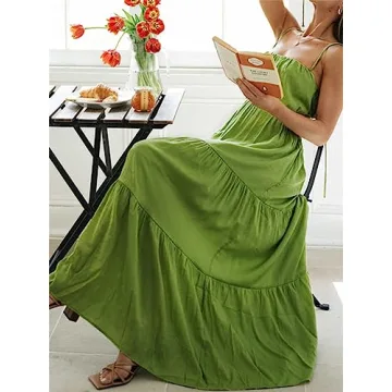 Stylish Sunloudy Spaghetti Strap Maxi Dress for Women
