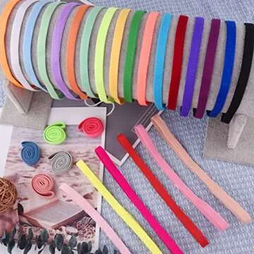 Duufin 28 Pieces Hairband, 28 Colors Non Slip Elastic Headbands for Women Men and Girls, 1cm Wide Polyester Sports Headbands with Silicone Grip for Exercise, Workout, Yoga, Running, 28 Count