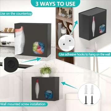 STWWO 2 in 1 Grocery & Trash Bag Holder Dispenser