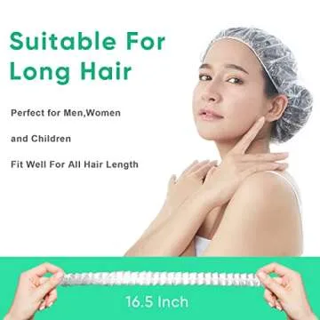 Avando Disposable Shower Caps 200pcs Hair Processing Clear Plastic Caps For Spa Home Use Hotel and H...