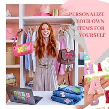 104 Self Adhesive Chenille Letter Patches for DIY Crafts