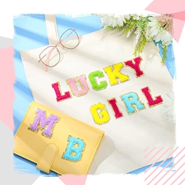 104 Self Adhesive Chenille Letter Patches for DIY Crafts