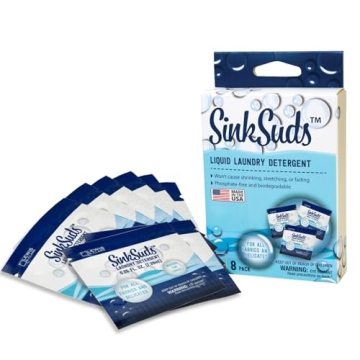 SinkSuds Travel Laundry Detergent TSA Compliant 8 Packets