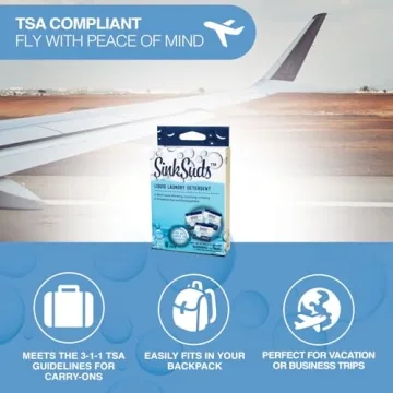 SinkSuds Travel Laundry Detergent TSA Compliant 8 Packets