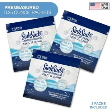 SinkSuds Travel Laundry Detergent TSA Compliant 8 Packets