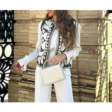 Women Vintage Embroidered Vest Y2k Sleeveless Open Front Linen Top Floral Crochet Flower Cardigan Fashion Vest Top (A-Army Green, XS)