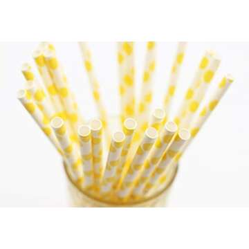 50-Pack Biodegradable Paper Drinking Straws for Party Supplies Bridal/Baby Shower Wedding Decoration...