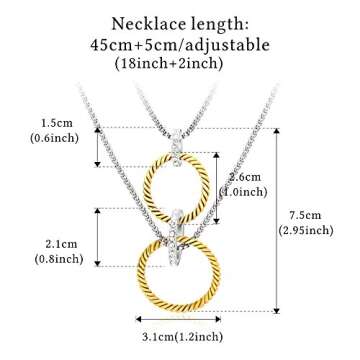 UNY Luxury Cable Wire Design Linked Chain Necklace Women Fashion Jewelry Drop Heart Shape Unique Pre...