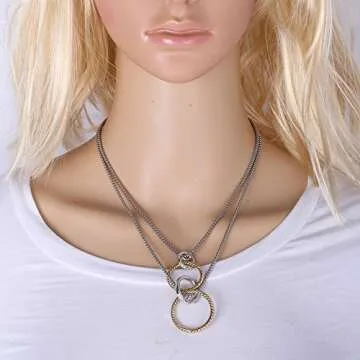 UNY Luxury Cable Wire Design Linked Chain Necklace Women Fashion Jewelry Drop Heart Shape Unique Present