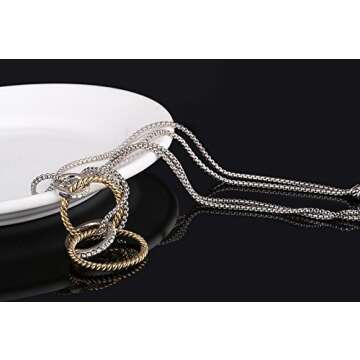 UNY Luxury Cable Wire Design Linked Chain Necklace Women Fashion Jewelry Drop Heart Shape Unique Present