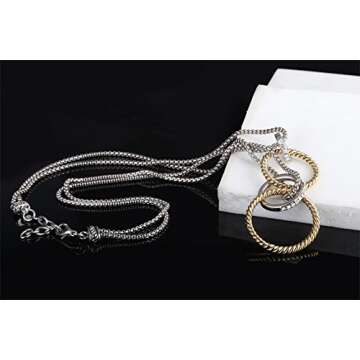UNY Luxury Cable Wire Design Linked Chain Necklace Women Fashion Jewelry Drop Heart Shape Unique Present