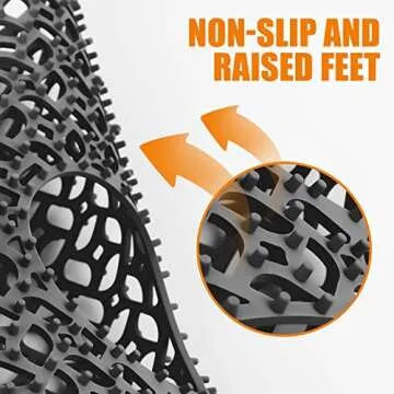 JUSTOGO Silicone Sink Mat, Black Non-slip Sink Protectors Grid for Kitchen Accessory, Drying Mats for Kitchen, Right & Left Drain (28.2''x 14.2''), Black