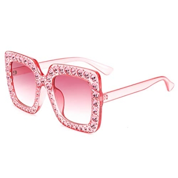 Shop MEETSUN Elton Rhinestone Sunglasses - Pink Glam