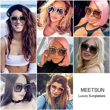 Shop MEETSUN Elton Rhinestone Sunglasses - Pink Glam