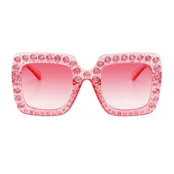 Shop MEETSUN Elton Rhinestone Sunglasses - Pink Glam
