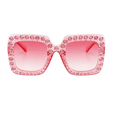 Shop MEETSUN Elton Rhinestone Sunglasses - Pink Glam