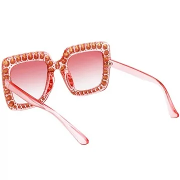 Shop MEETSUN Elton Rhinestone Sunglasses - Pink Glam