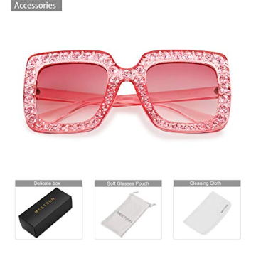 Shop MEETSUN Elton Rhinestone Sunglasses - Pink Glam