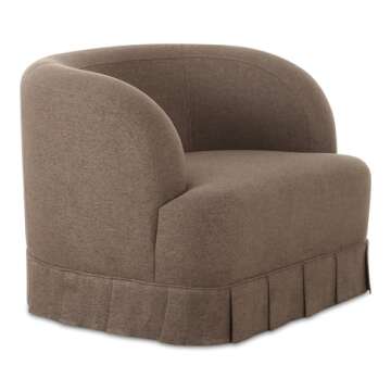 Moe's Home Collection Maren Swivel Chair - Stylish Brown Fabric Seating with Comfort and Durability