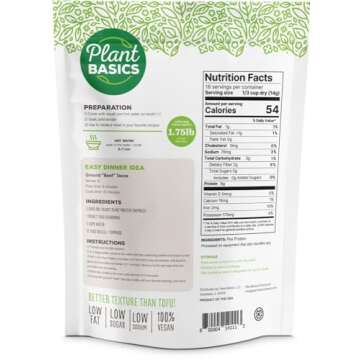 Plant Basics - Hearty Plant Protein - Unflavored Crumbles, 8 oz (Pack of 3), Made from Peas, Non-GMO...
