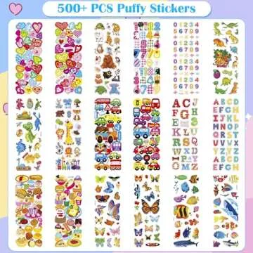 Puffy Stickers for Kids - 500+ Cute 3D Stickers Pack
