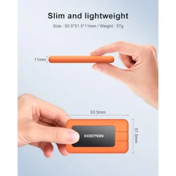 KOOTION 1TB Portable SSD Up to 2000MB/s External Drive