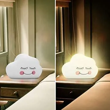 Night Light for Kids – LED Soft Light for Nursery Bed, AAA Battery Operated or Direct USB Charge – Lamp for Boy and Girl Children Bedroom, Perfect Toddler Gift Choice