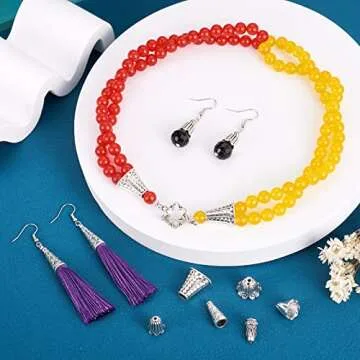 Pandahall 120pcs Antique Silver Bead Caps Terminators for Unique Jewelry Crafting